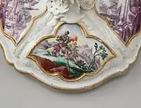 Detail of cover for bowl, c. 1765, hard-paste