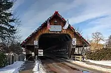 Covered bridge crossing the Cass River