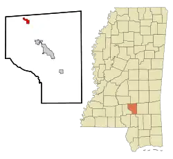 Location of Mount Olive, Mississippi