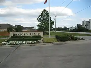 View east at Brazos Village subdivision