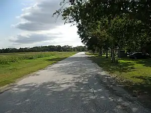 Looking south to FM 762 on Payne Lane