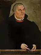 Portrait of Martin Luther, 1564, workshop of Lucas Cranach the Younger, National Museum in Warsaw collection since 1946.