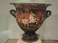Greek krater of the Iberian mining settlement of Los Nietos. Archaeological Museum of Cartagena.