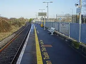 Platform at Craughwell railway station