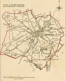 Map of Bradford boundaries in 1835.