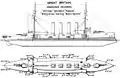 Right elevation and deck plan, from Brassey's Naval Annual 1906