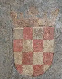 First known example of Croatian chequy as depicted in Innsbruck, Austria (1495)