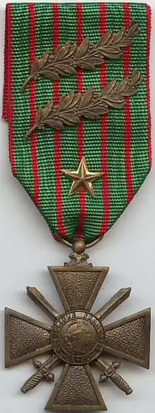 Croix de Guerre 1914–1918 with 9 palms