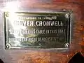 The table upon which Cromwell slept.