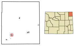 Location of Pine Haven in Crook County, Wyoming.