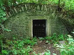 The old Ice House constructed from the ruins of Crosbie Castle.