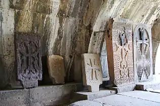 Monastery gate, stone crosses (khachkars)