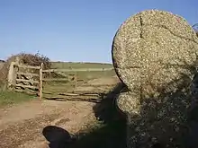 Fig. d11: a Cornish cross just off a footpath leading east above the Red River valley near Gwithian