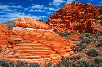 Cross bedding in Aztec Sandstone, Muddy Mountains Wilderness Area