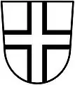 Argent a cross voided sable