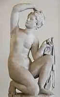 Crouching Venus (3rd century BC), by Diodalsas of Bithynia, Museo Nazionale Romano di Palazzo Altemps.