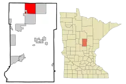 Location of Fifty Lakeswithin Crow Wing County, Minnesota