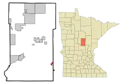 Location of Garrisonwithin Crow Wing County, Minnesota