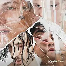 Cover art for Crown the Empire's acoustic album 07102010. The art features pictures of the band members' faces with a broken mirror effect. The pictures are torn and overlapping.