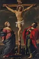 Crucifixion, oil on copper, "attributed to Virginia Vezzi" at the Matthiesen Gallery, London.