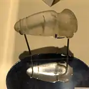 Crystal boatstone atlatl weight, a  Pre-Columbian artifact