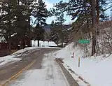 The highway as it passes through the town of Cuchara, Colorado.