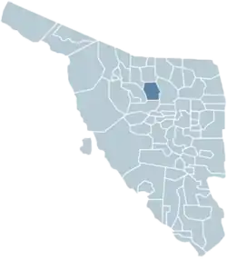 Location of the municipality in Sonora