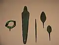 Bracelet, copper dagger, awl and javelin points, Spain
