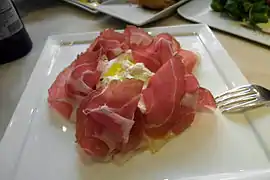 Culatello with burrata.