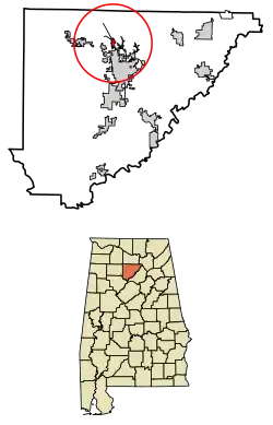 Location of South Vinemont in Cullman County, Alabama.