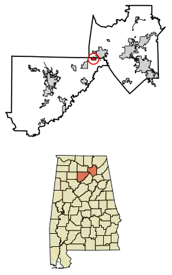 Location in Cullman and Marshall counties, Alabama