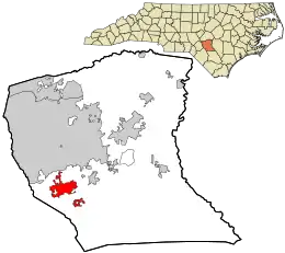 Location in Cumberland County and the state of North Carolina.