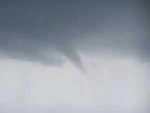 A funnel cloud (tuba) over the Netherlands