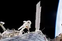 Astronaut on EVA with Destiny
