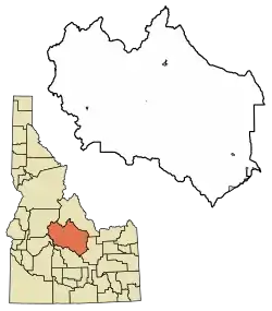 Location of Clayton in Custer County, Idaho.