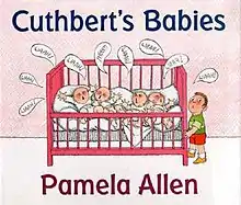 A baby bed is shown, with lots of babies crying, and a little child is shown next to the bed.