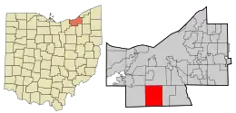 Location in Cuyahoga County and the state of Ohio.