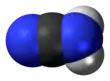 Space-filling model of the cyanamide molecule, nitrile tautomer