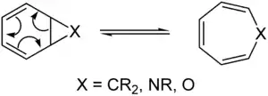 Example of a pericycle reaction: the norcaradiene–cyclohexatriene rearrangement