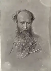 Albument silver print bust-length portrait of Cyril Clerke Graham, with bushy beard and receding hair
