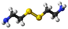 Ball-and-stick model of the cystamine molecule