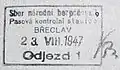 Czechoslovakia: 1947 exit stamp