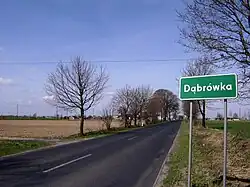 Road sign in Dąbrówka