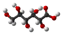 Ball-and-stick model of gluconic acid