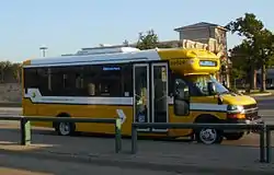A new DART Flex shuttle bus awaiting departure. These buses have been introduced in October 2012.