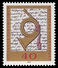 Stamp: 100 years of the museum for post in Frankfurt