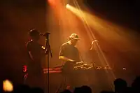Electronic group "death's dynamic shroud" performing live