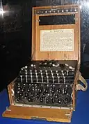 Enigma machine on display