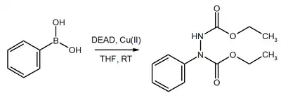 DEAD as Michael acceptor in substitution of boronic esters