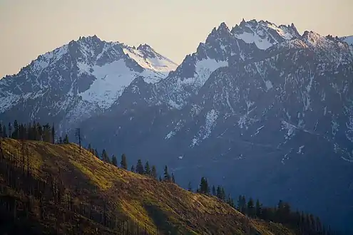 McClellan Peak (left) and The Temple (right)